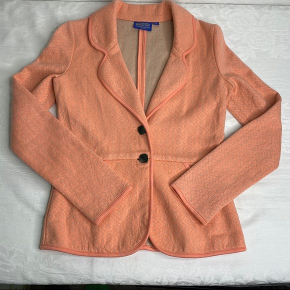 NEW Pendleton FALL blazer jacket 2 button geometric print in coral size XS - Picture 16 of 16